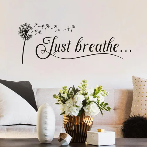 Vista 2 de Calcomanías de pared de diente de león, calcomanías gráficas para dormitorio, sala de estar, baño, decoración de 23 x 8 pulgadas