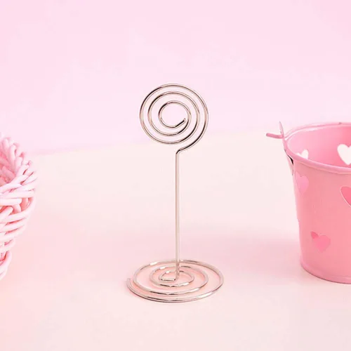 Vista 6 de Soporte para tarjetas de número de mesa, paquete de 25 soportes para fotos para mesas, soportes de números de fotos con forma de alambre, clips