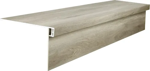 Vista 6 de Lucida Surfaces Combo de peldaños y contrahuellas de vinilo de lujo Cubierta de peldaños para escaleras con aspecto de madera y contrahuellas