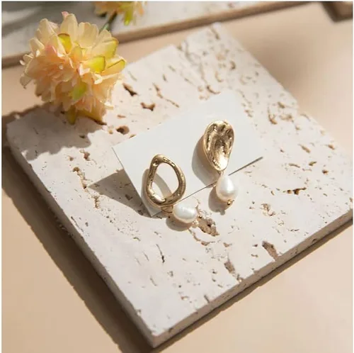 Vista 6 de GISELA D Accesorios para fotos, adornos de piedra natural, bandeja de almacenamiento de cosméticos, lápices labiales, joyas, decoración de tiro