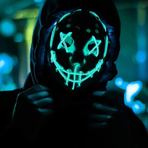 Vista 4 de ZLIXING Jason Costume Mask Led Purge Mask Light up Scary Halloween Costumes Mask for Men Women Adults Kids