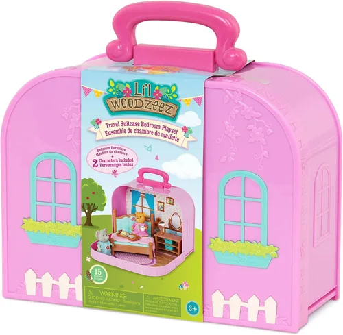 Vista 5 de Li'l Woodzee z - Juego de casa de muñecas portátil para dormitorio con 2