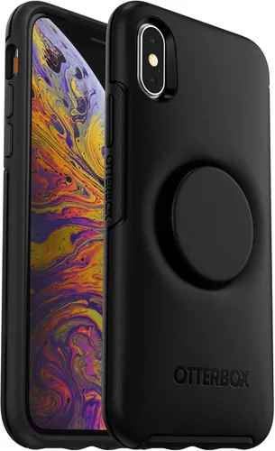 Vista 6 de Otter + Pop Symmetry Series - Carcasa híbrida para Apple iPhone Xs y X, color negro