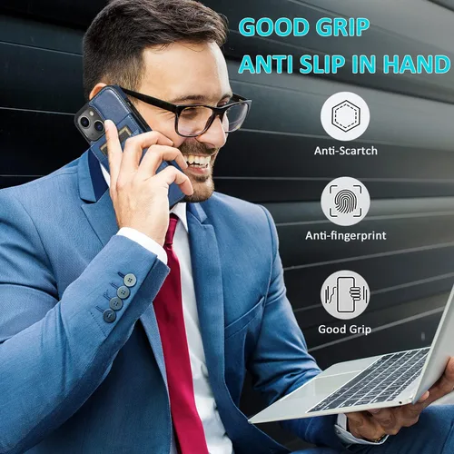 Vista 5 de Asuwish Funda compatible con iPhone 15 de 6.1 pulgadas con protector de pantalla de vidrio templado y tarjetero para tarjetas de crédito, soporte