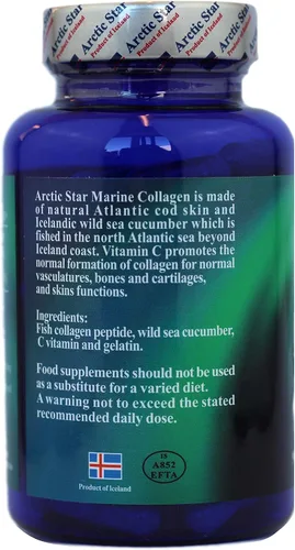 Vista 3 de Arctic Star Péptidos de colágeno marino-vitales, píldoras de suplemento de péptidos de colágeno marino para una piel sana, cabello y uñas, colágeno
