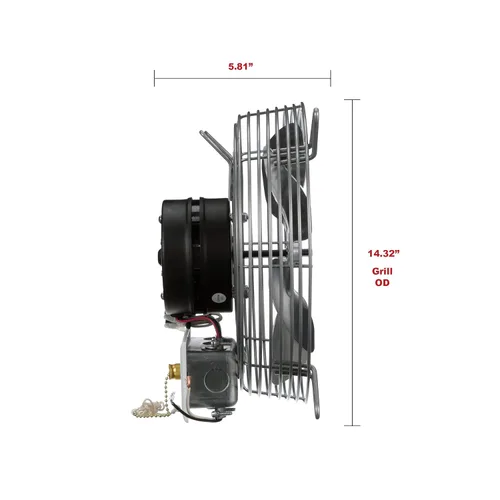 Vista 4 de TPI Corporation CE-10-D - Ventilador de escape de accionamiento directo, montaje en guardia, fase única, 10 pulgadas de diámetro, 120 voltios
