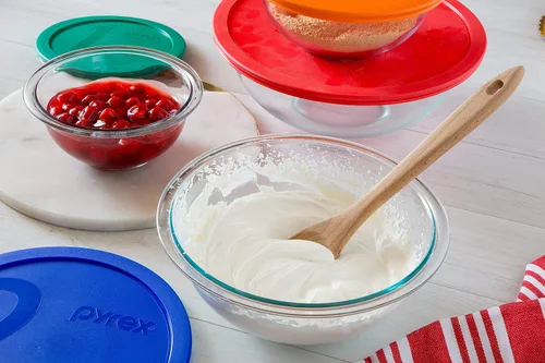 Vista 2 de Pyrex 325 - Cuenco de vidrio para mezclar de 2.5 QT - Hecho en Estados Unidos