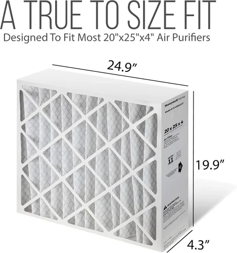 Vista 2 de Filtros de horno de 20 x 25 x 4, repuesto de filtro FC100A1037, medios de filtro Merv 11 con bolsa de eliminación Homequip (paquete de 2)