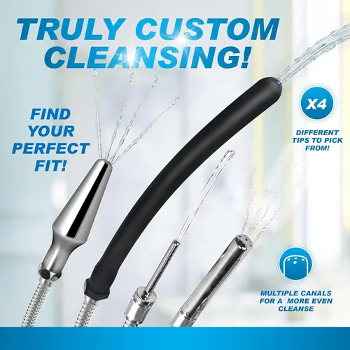 Vista 4 de Sistema todo en uno de 4 boquillas para hacer enemas en la ducha Juego de enema de ducha prémium Cleanstream