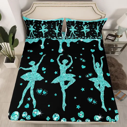 Vista 25 de Erosebridal Sábana bajera ajustable de gimnasia con bolsillo profundo para niñas y niños, tamaño individual, juego de ropa de cama deportiva