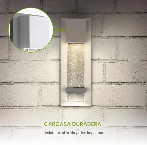 Vista 7 de ASD 13" LED Outdoor Wall Lantern Seeded Glass, Porch, Entryway White Blanco