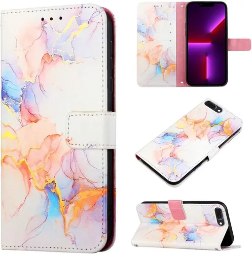 Vista 8 de Funda compatible con iPod Touch 7 tipo cartera para mujer, Touch 6 con tarjetero de piel de lujo con función atril, funda protectora para iPod Touch