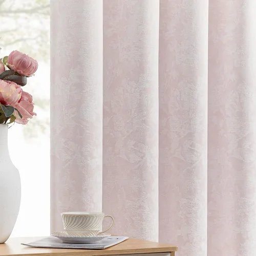 Vista 21 de Beauoop - Cortinas opacas beige con diseño floral jacquard, 2 paneles, para dormitorio/sala, de felpilla, gris pardo, aislantes y a prueba de ruido