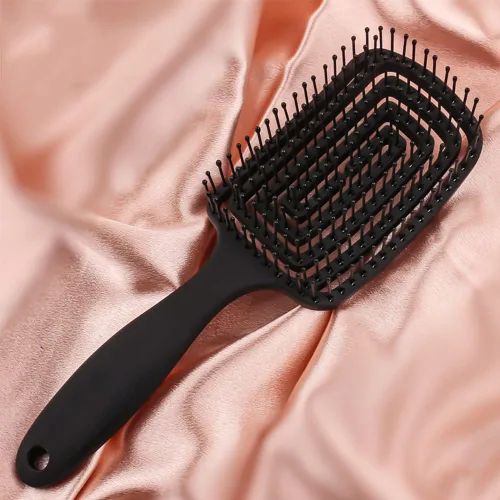 Vista 2 de Cepillo para desenredar en seco para cabello fino, grueso y rizado, cepillo de pelo curvado y ventilado para mujeres, hombres o niños, secado más