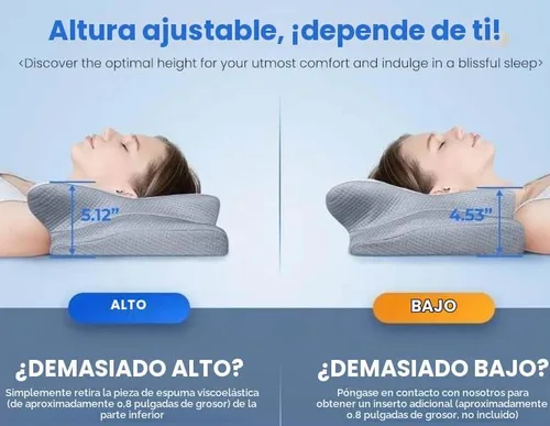 Vista 5 de Almohada cervical para el cuello para aliviar el dolor, almohada ergonómica para dormir de lado para apoyar el cuello, almohadas refrescantes