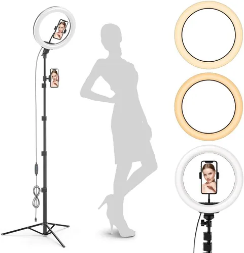 Vista 10 de GearLight Anillo de luz para selfie para computadora o teléfono, iluminación LED compatible con iPhone para cámara web de laptop, grabación