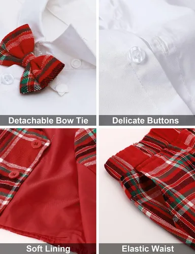 Vista 82 de A&J DESIGN Conjunto de traje de caballero para niños pequeños, 3 piezas, camisas, chaleco y pantalones