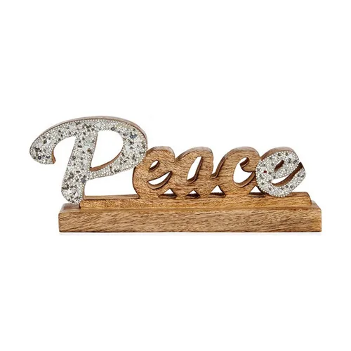 Vista 2 de Figura Decorativa Krist+ Peace Plateado Purpurina 6 x 13 x 31 cm