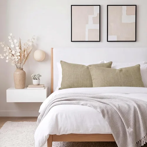 Vista 3 de decorUhome Juego de 2 fundas de almohada de felpilla de color caqui otoñal de 20 x 20 pulgadas
