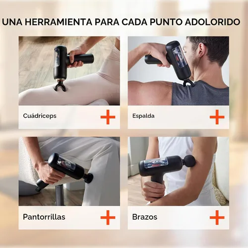 Vista 6 de Sharper Image Powerboost Circuit - Pistola de masaje de percusión de tejido Gris oscuro