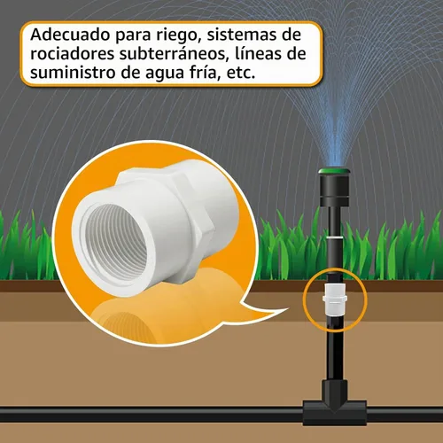 Vista 7 de 10 piezas de accesorios de tubería de PVC blanco, conector adaptador de rosca hembra NPT de 1 pulgada, acoplamiento roscado, enchufe x NPT hembra