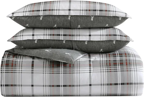 Vista 31 de Eddie Bauer - Juego de edredón twin, ropa de cama reversible a cuadros con funda a juego, peso medio para uso durante todo el año, artículos Aliso
