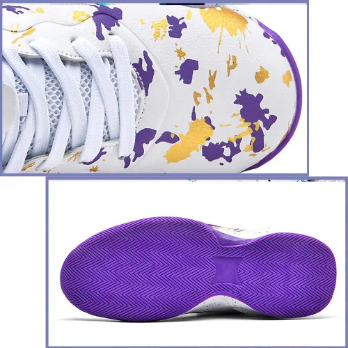 Vista 5 de FAZITIAO Zapatos de baloncesto para hombre, zapatillas de deporte impresas a