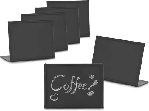 Vista 7 de New Star Foodservice 27907 Mini pizarra rectangular negra, 2 x 3 pulgadas, juego de 12