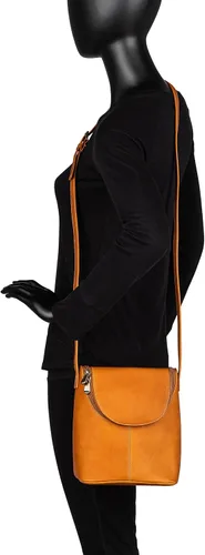 Vista 2 de Le Donne Bolso bandolera de cuero con cremallera en U para mujer
