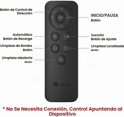 Vista 8 de Lefant Robot aspirador y control remoto M210 Pro