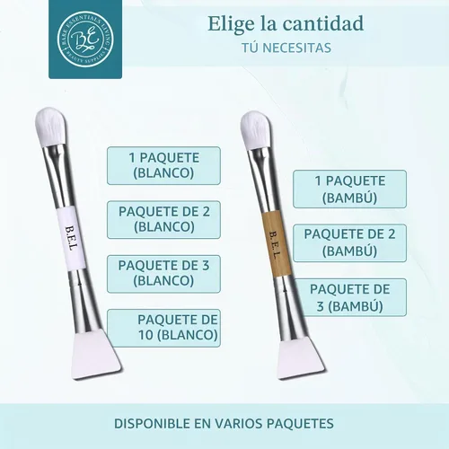 Vista 6 de Bare Essentials Living - Cepillo para mascarilla facial de arcilla (1 paquete, bambú), herramienta doble aplicadora de máscara facial de silicona