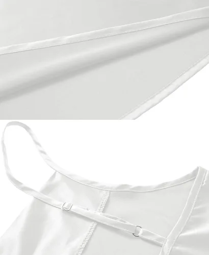 Vista 5 de TOUTOUAI - Blusas de tirantes de satén con cuello holgado para mujer