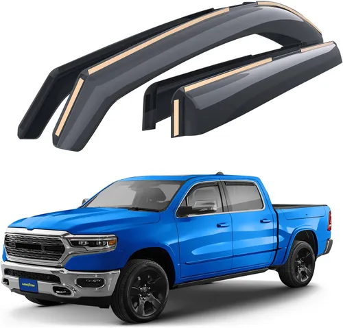 Vista 9 de Goodyear Deflectores de ventana inastillables en el canal para camiones Chevrolet (Chevy) Colorado/GMC Canyon 2015-2022 Crew Cab, protectores contra