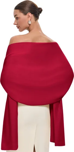 Vista 7 de PULI Bufanda y chal tipo pashmina para mujer, accesorio para vestido de noche, gran bufanda manta larga, chal para boda nupcial de invierno