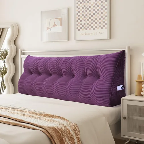 Vista 13 de Almohada de cuña Heaboard triangular para sentarse en la cama, almohadas de lectura para adultos, soporte para respaldo, almohada de cabecera, sofá