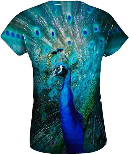 Vista 2 de Yizzam - Camiseta de pavo real dorado para mujer