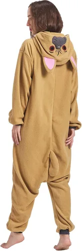 Vista 5 de HOMWERRONT Adult Animal Dog Onesie Pajamas for Women,Dog Costume for Adults,One Piece Halloween Cosplay Sleepwear
