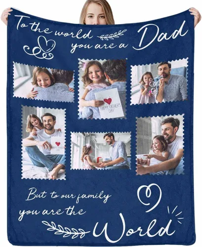 Vista 13 de Manta personalizada para papá abuelo, regalo de manta personalizada para el día del padre, manta personalizada con foto para papá, regalo