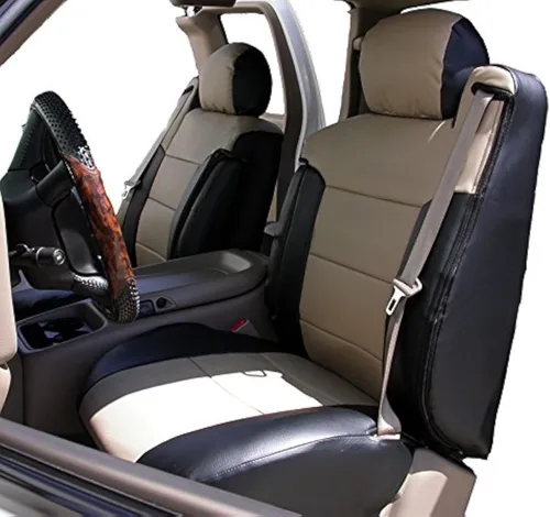 Vista 9 de Funda protectora para asiento delantero y 2 apoyabrazos, de piel sintética, personalizada, original, para Chevy.