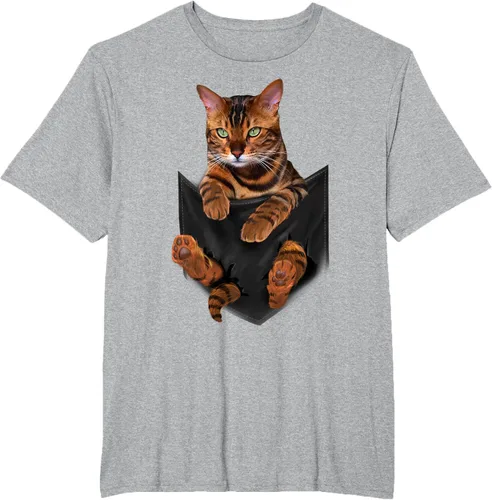 Vista 75 de Camiseta de bolsillo con estampado de tigre y gato Negro
