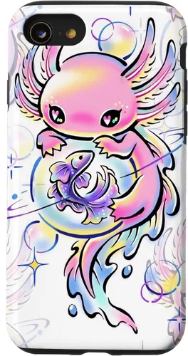 Vista 18 de Cute Kawaii Axolotl Purple Magical Crystals Case for iPhone 17