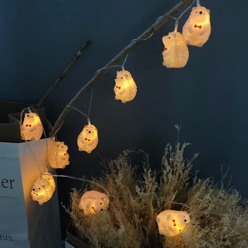 Vista 12 de Guirnalda de luces con forma de rana con enchufe USB y funciona con pilas, para jardín, dormitorio de los niños, árbol de Navidad, decoración
