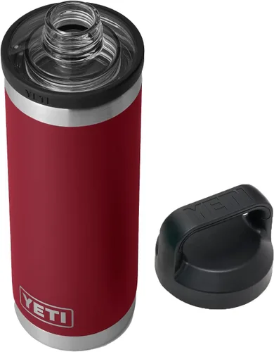 Vista 44 de YETI Rambler Botella de 18 oz, aislada al vacío, de acero inoxidable con tapa Chug, negro