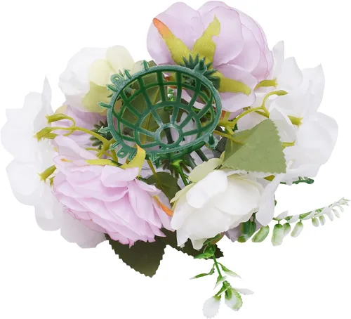 Vista 7 de DYRABREST Bolas de flores de boda para centros de mesa, 10 piezas de flores artificiales falsas de plástico para centros de mesa de boda, ramo