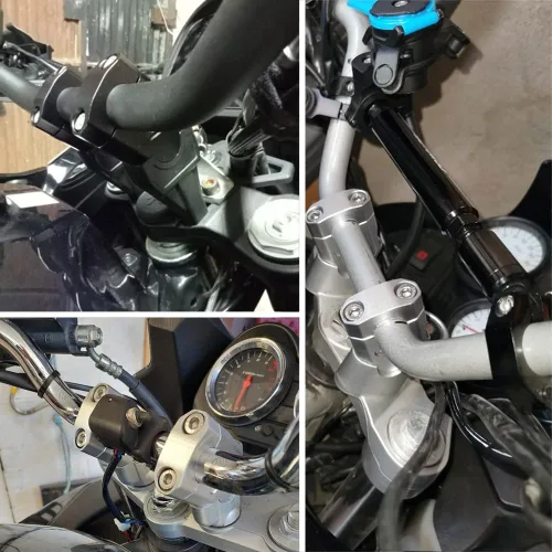 Vista 5 de Para V-STROM 800 DE VSTROM 800DE 2023 Manillar de motocicleta Elevador de Motocross Montaje Abrazadera Pit Bike Vstrom 800 (negro 1.102 in)