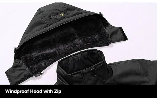 Vista 2 de MAGCOMSEN - Chaqueta de invierno para hombre impermeable abrigada con forro polar y múltiples bolsillos