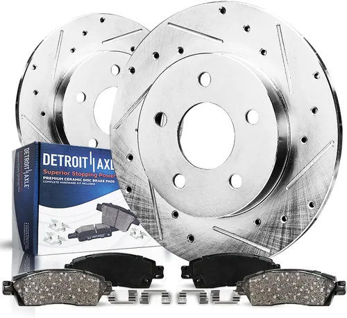 Vista 7 de Detroit Axle - Rotores de freno perforados traseros + repuesto de pinza de freno de disco trasera izquierda para Acura TL Honda Element - Juego de 3