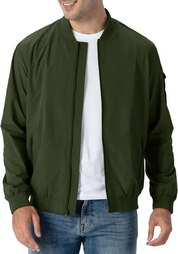 Vista 15 de Rdruko Chaqueta Bomber Ligera para Hombre Cazadora Cortavientos Casual Elegante a la Moda