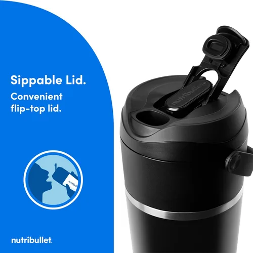 Vista 11 de nutribullet Batidora portátil abatible con vaso aislante, inalámbrico, negro, NBPB50350AK