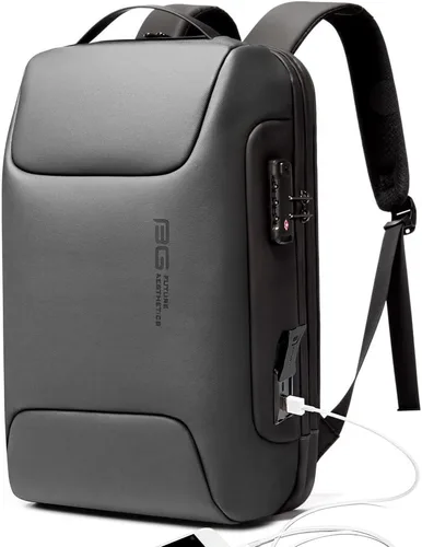Vista 8 de BANGE Mochila para laptop Tech para hombre y mujer, Negro, Estándar, Computadora portátil